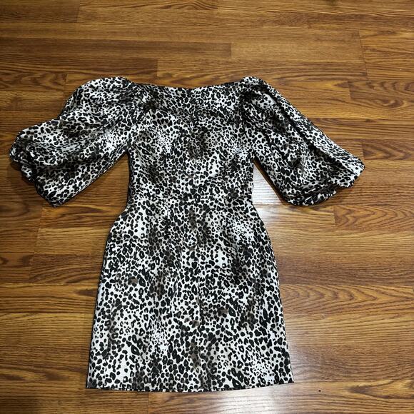 RASARIO Puff Sleeve leopard print Party Mini Dress IT 40 ( US 4) - Picture 16 of 16
